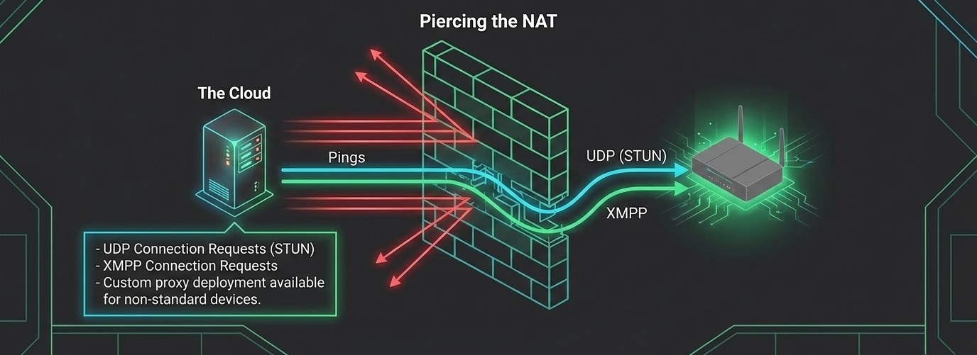 Cloud DMS NAT traversal diagram