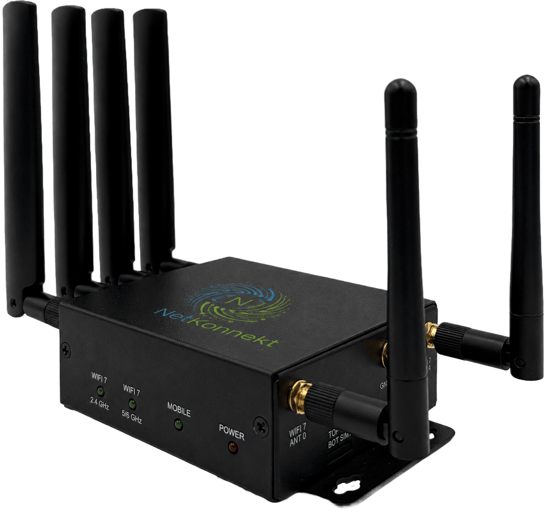 Angled view of the NK R700 enterprise 5G router