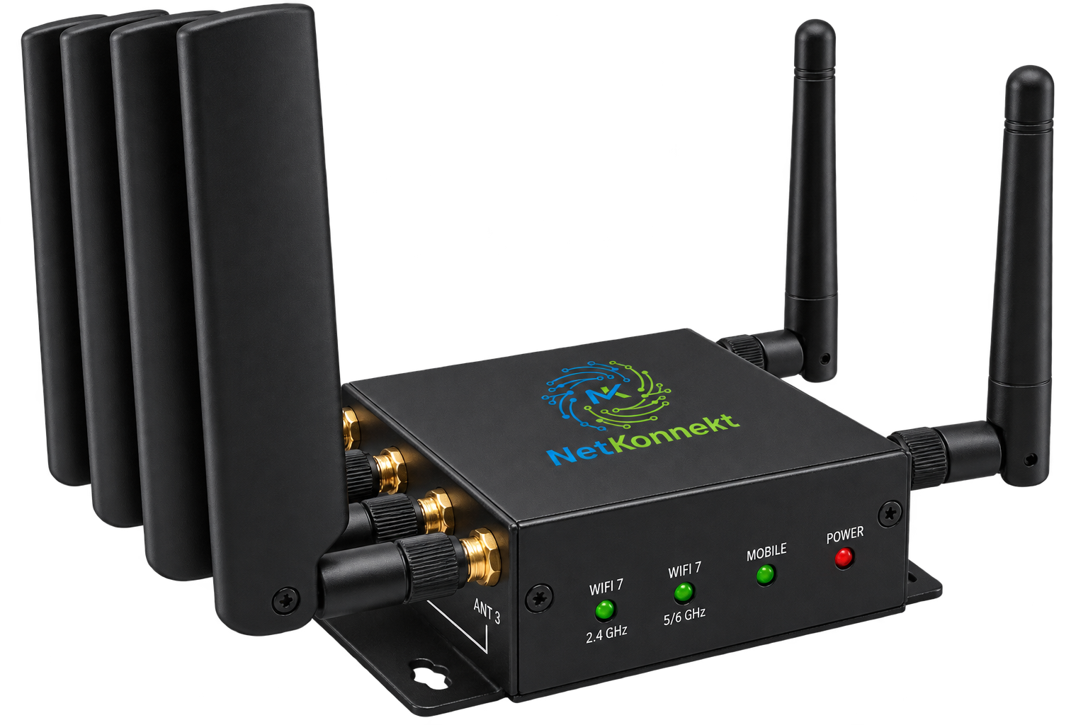 Front panel and status lights on the NK R700 enterprise 5G router